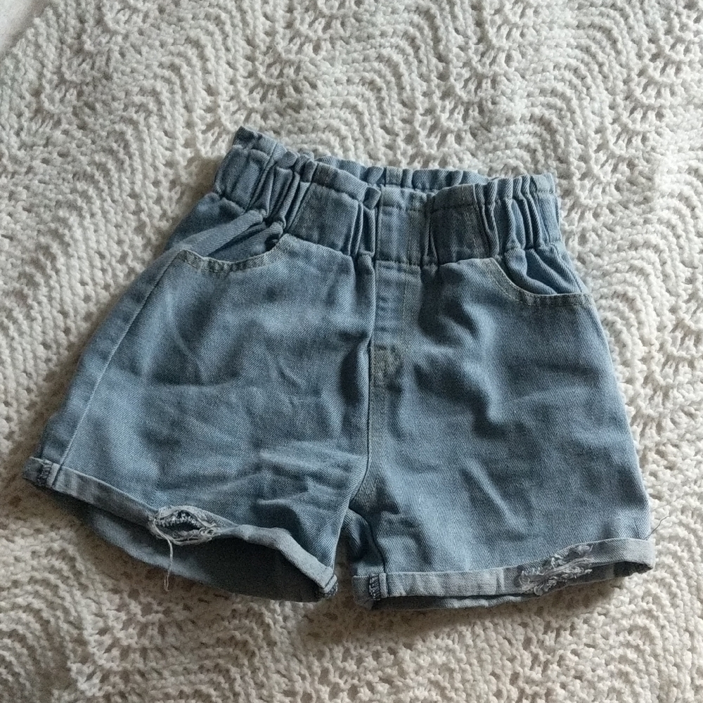 SHEIN Light Blue Denim Shorts with Elastic Waist